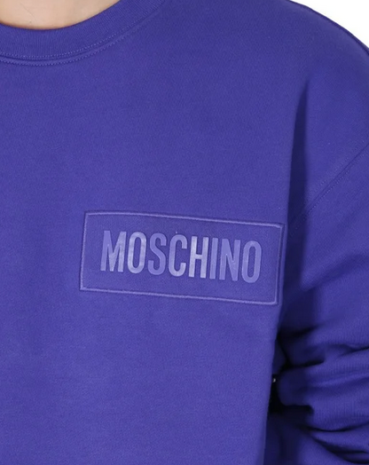 Moschino Cobalt Blue with Small Text Logo Sweatshirt