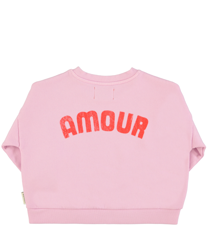 Piupiuchick Girls Sweatshirt Lilac with Red Heart Print