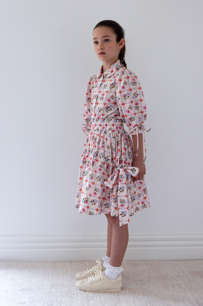Steph Flower Grid Print Voile Blouse