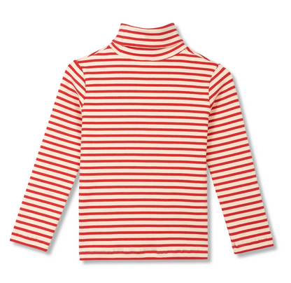 Wynken Red Stripe Soft Roll Turtleneck