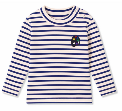 Wynken Baby Ultramarine Stripe Mini Soft Roll Turtleneck