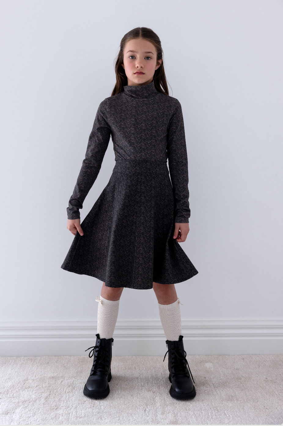 Steph The Label Vine Printed Denim Skirt