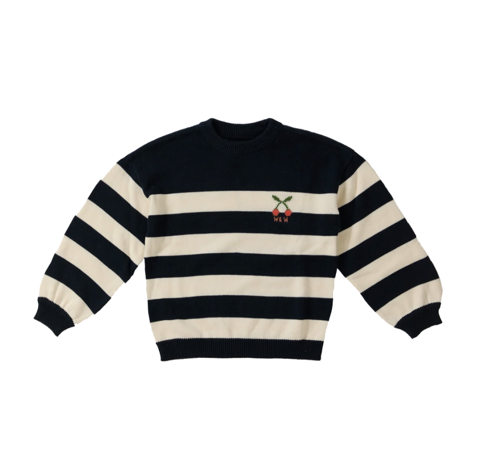Wander &amp; Wonder Girls Navy Stripe Pullover