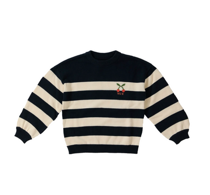 Wander &amp; Wonder Girls Navy Stripe Pullover