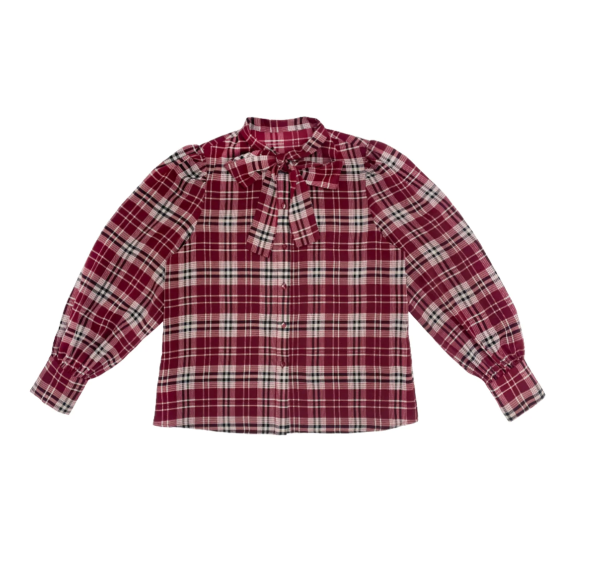 Elle Oh Elle Teens Wine Plaid Katherine Blouse