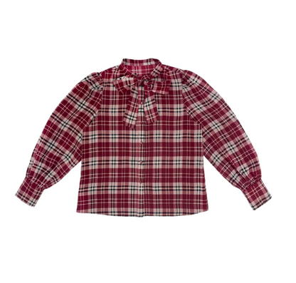 Elle Oh Elle Teens Wine Plaid Katherine Blouse