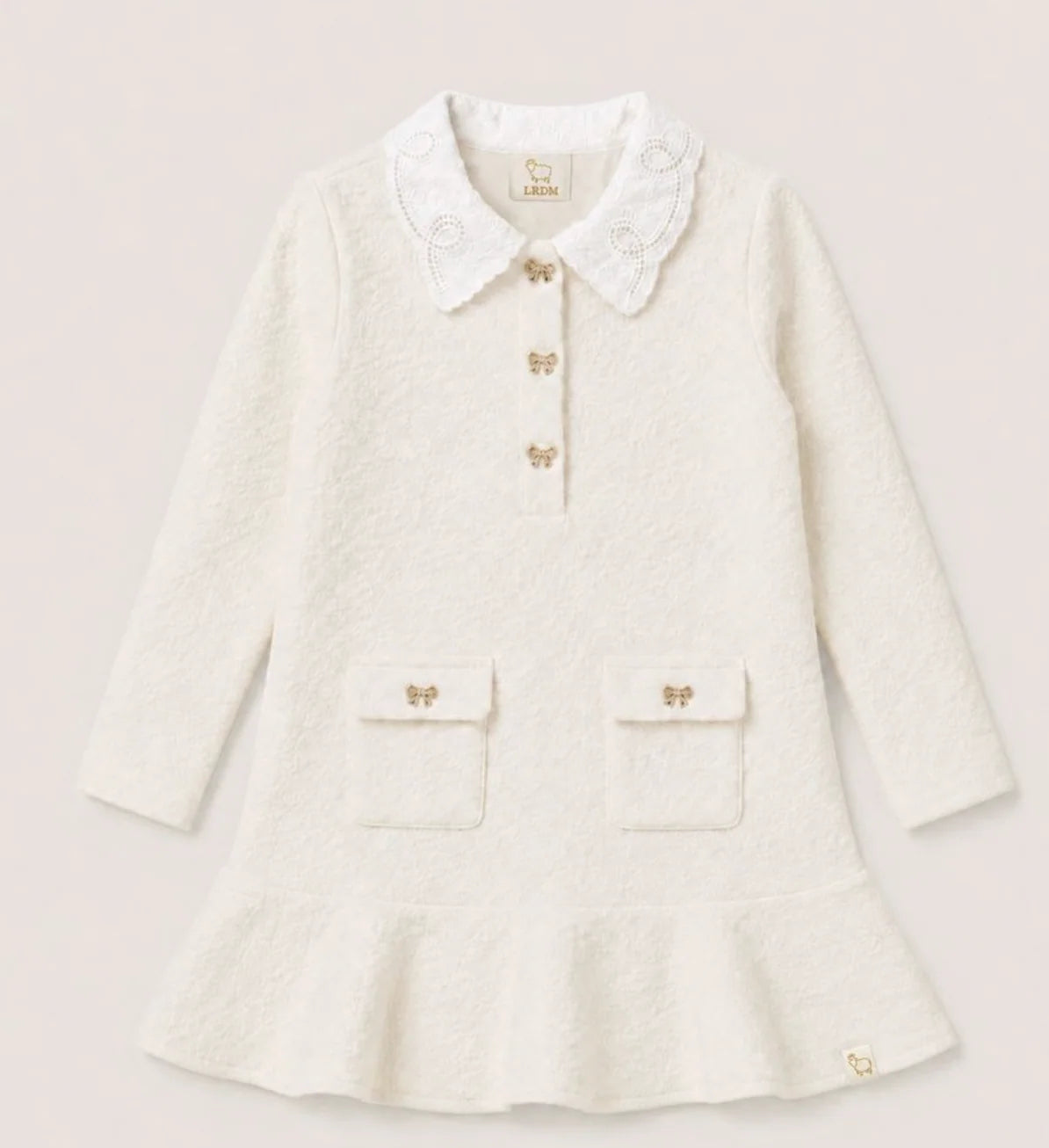 LRDM Girls Mara Tweed Long Sleeve Dress