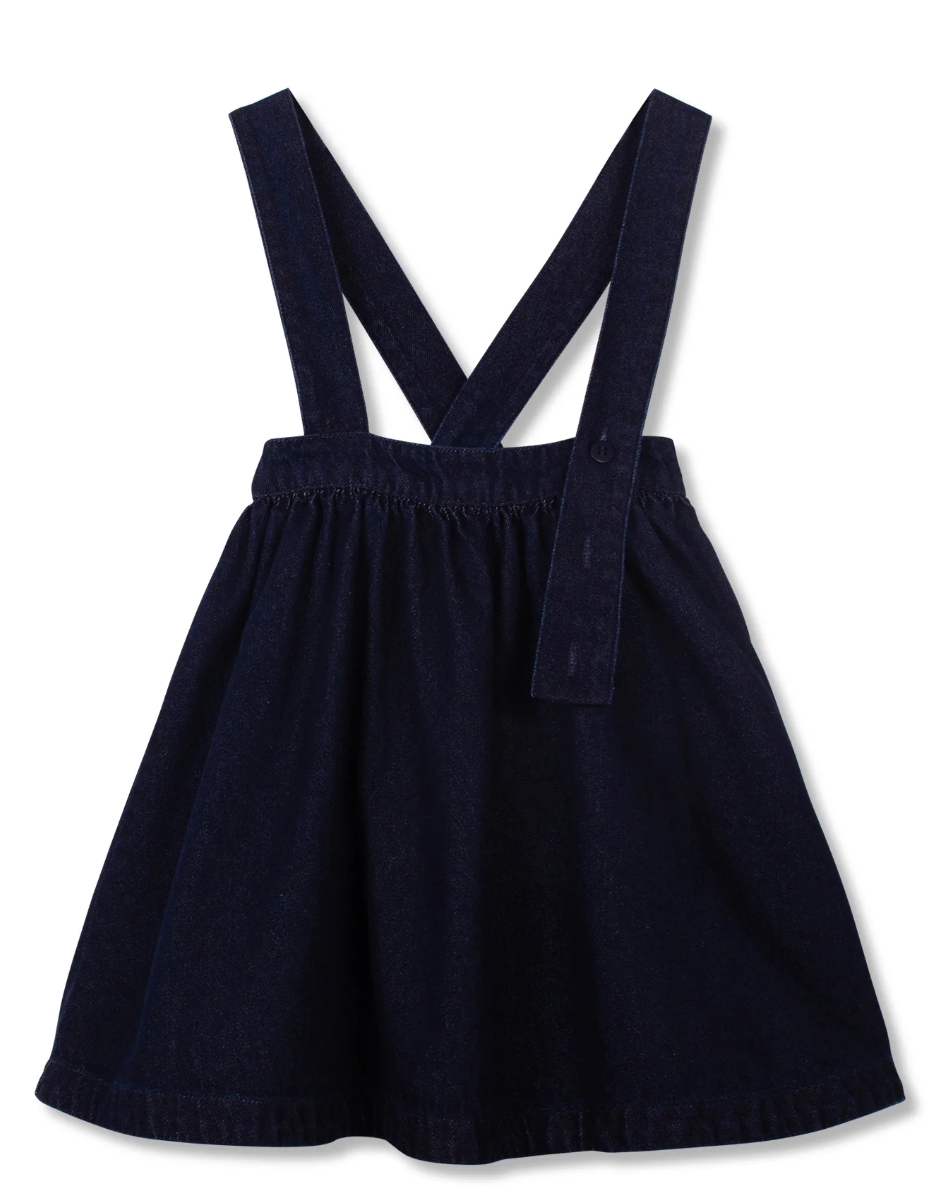 Wynken Girls Rinse Denim Pony Denim Pinafore