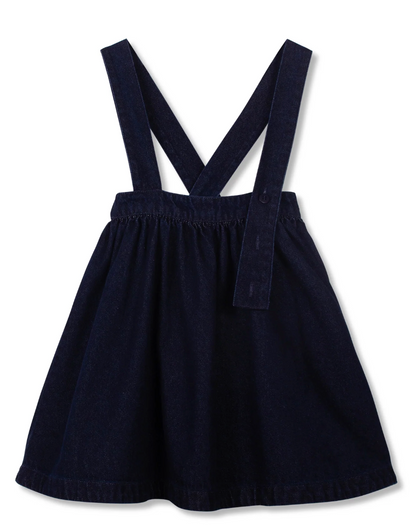Wynken Girls Rinse Denim Pony Denim Long Pinafore