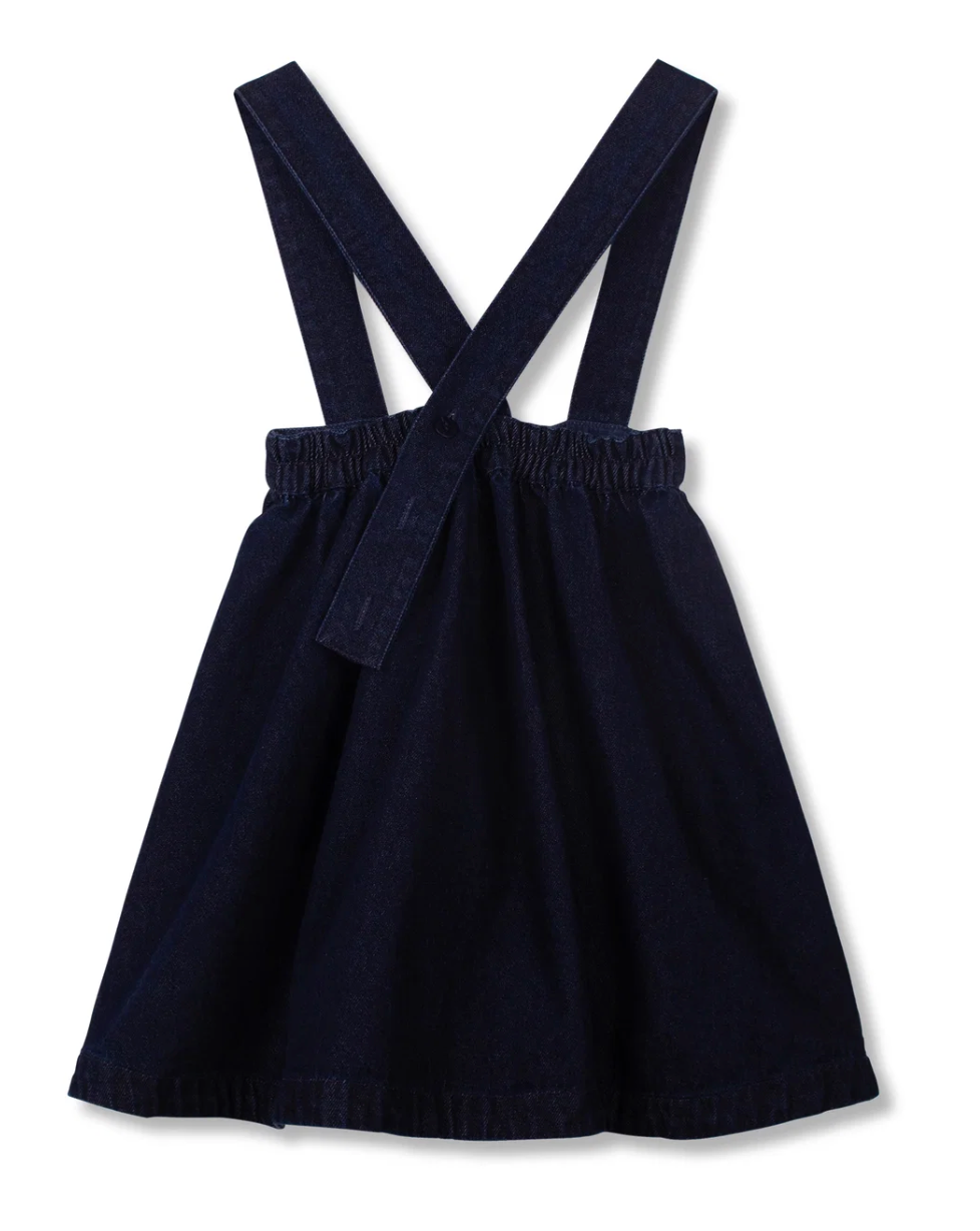 Wynken Girls Rinse Denim Pony Denim Pinafore
