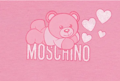 Moschino Pink with Bear and Hearts Logo Sweatshirt