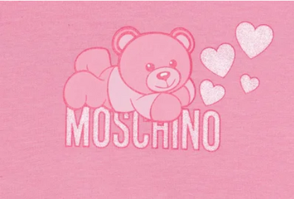 Moschino Pink with Bear and Hearts Logo Sweatshirt