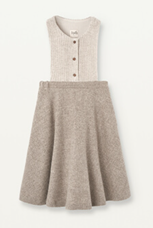 Popelin Stone Dress With Knitted Bib