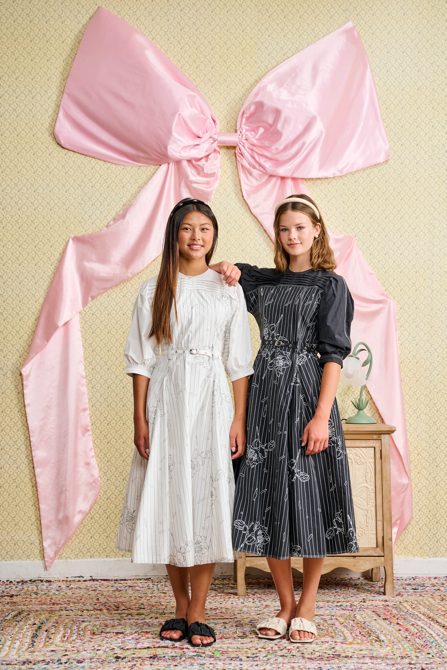 Laurent White Pinstriped Dress