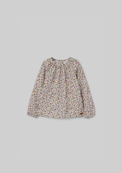 Popelin Baby Mauve Floral Raglan Sleeve Blouse