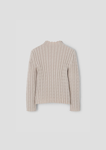 Popelin Baby Sand Perkins Neck Knitted Sweater