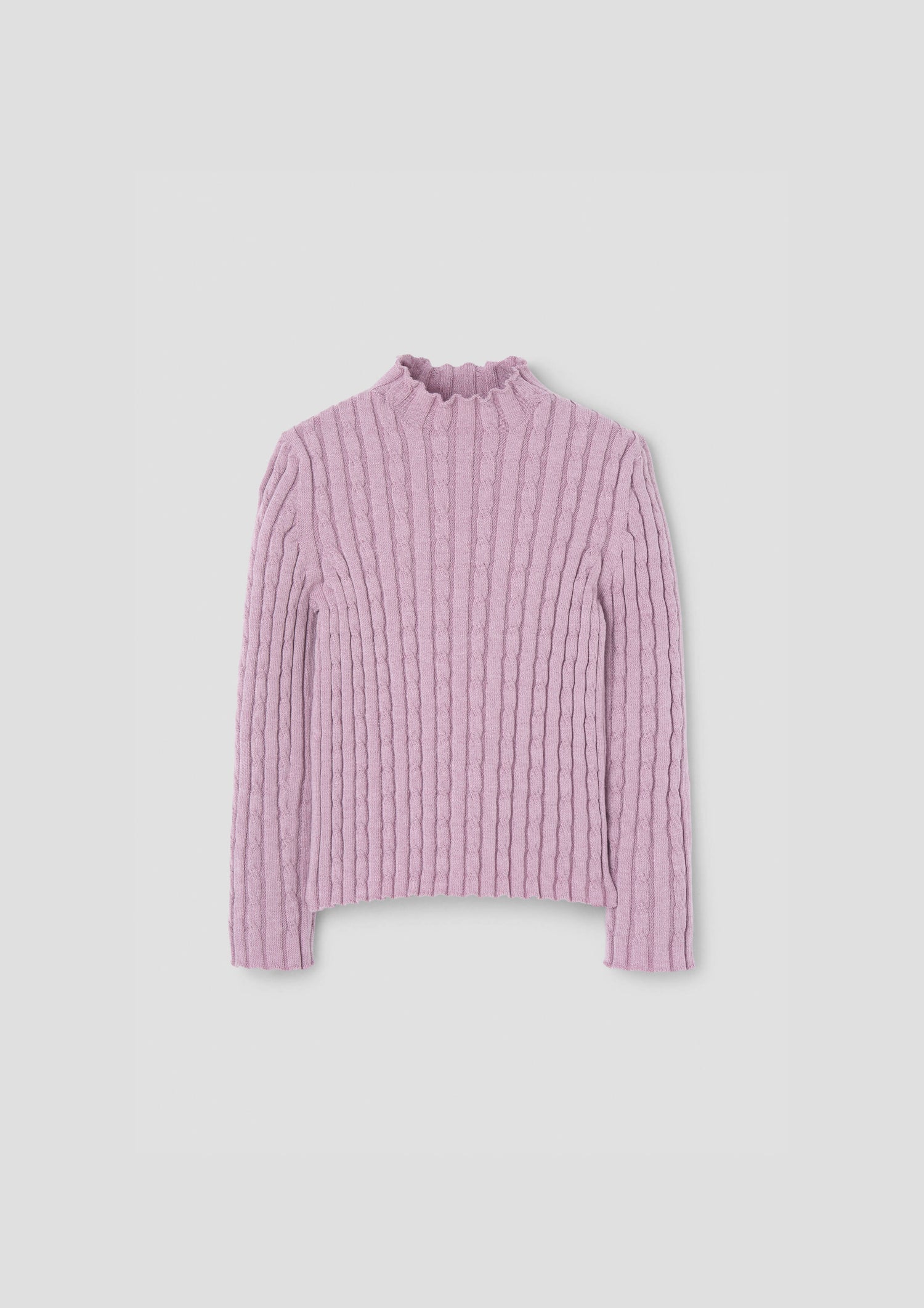 Popelin Mauve Perkins Neck Knitted Sweater