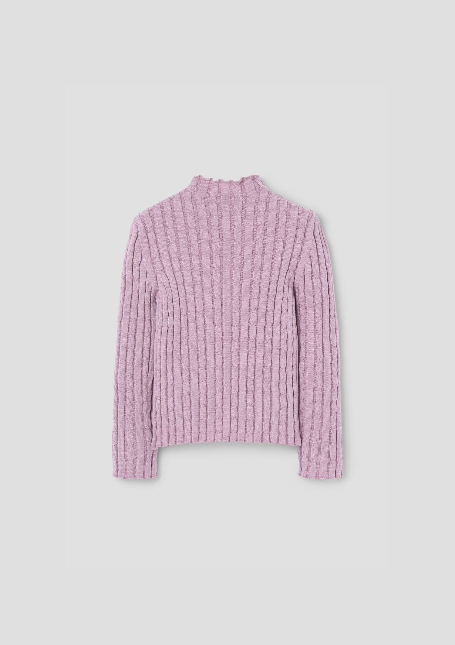Popelin Mauve Perkins Neck Knitted Sweater