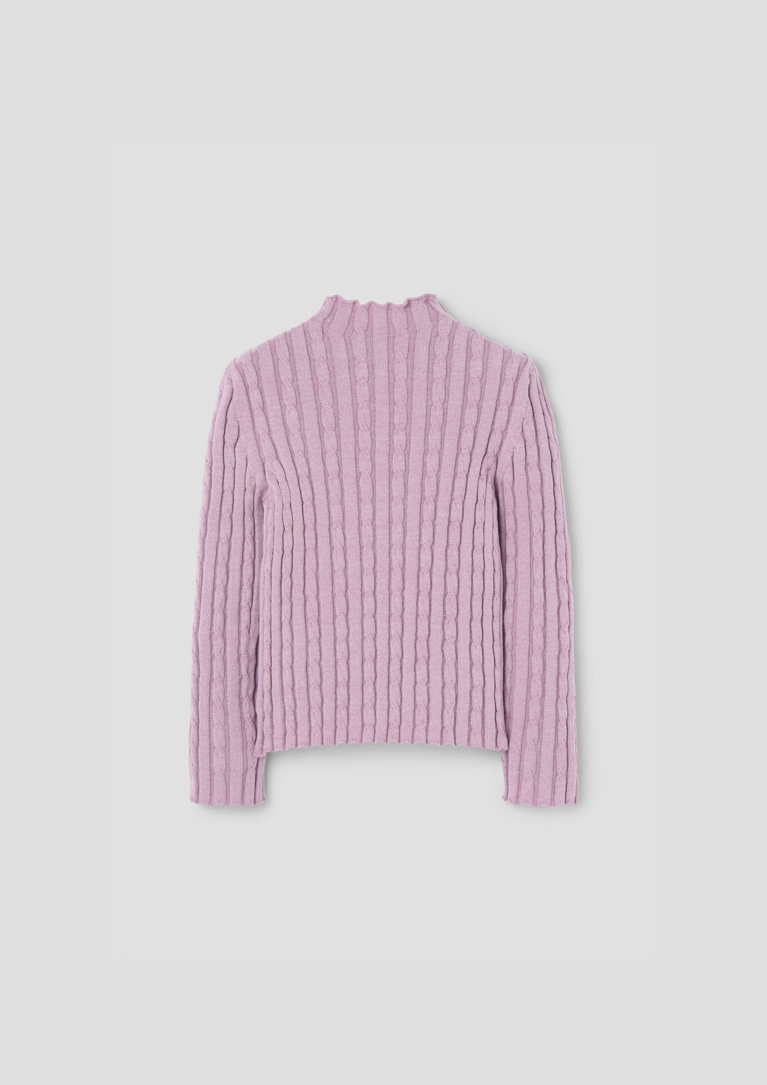 Popelin Mauve Perkins Neck Knitted Sweater