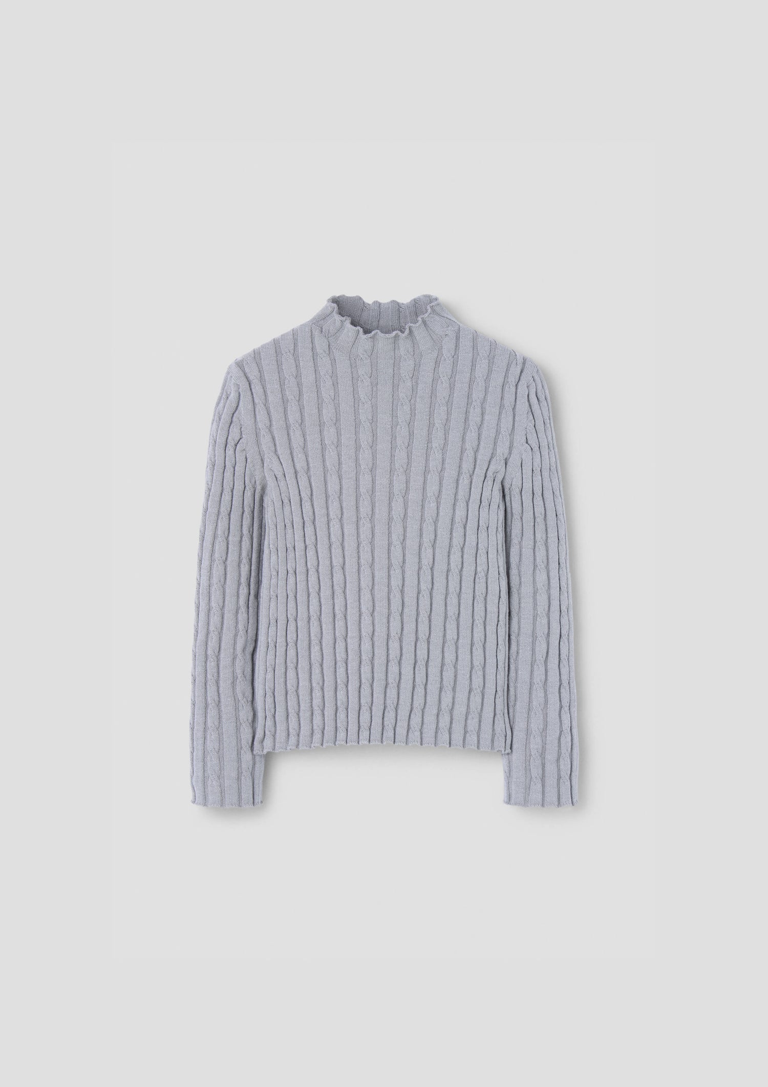 Popelin Grey Perkins Neck Knitted Sweater