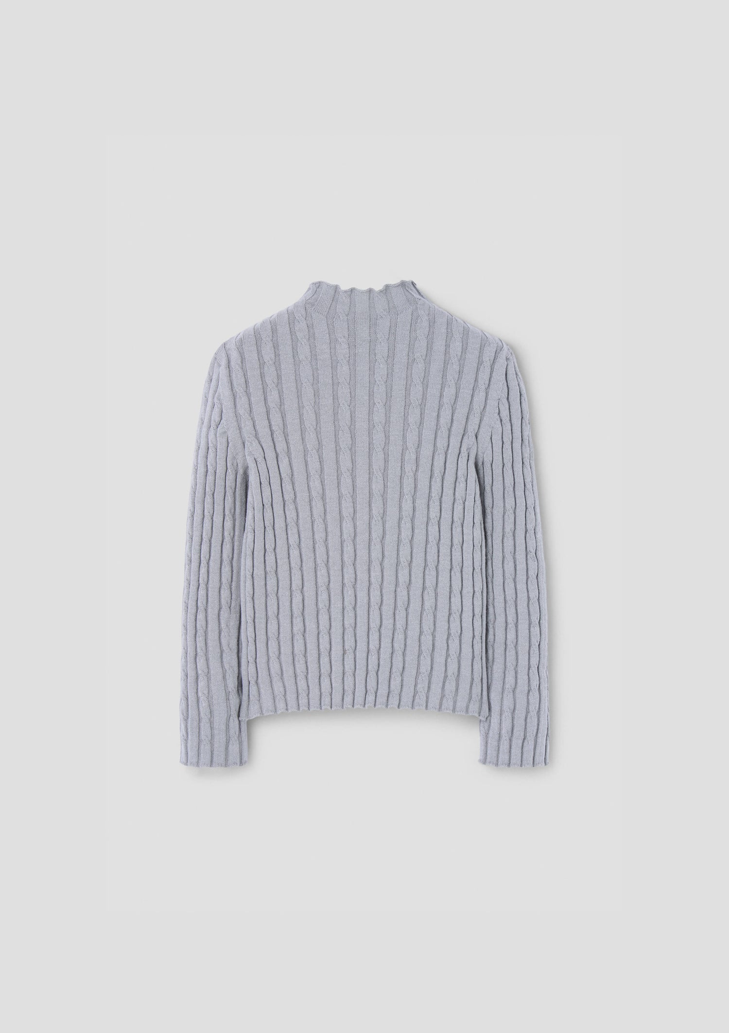 Popelin Grey Perkins Neck Knitted Sweater