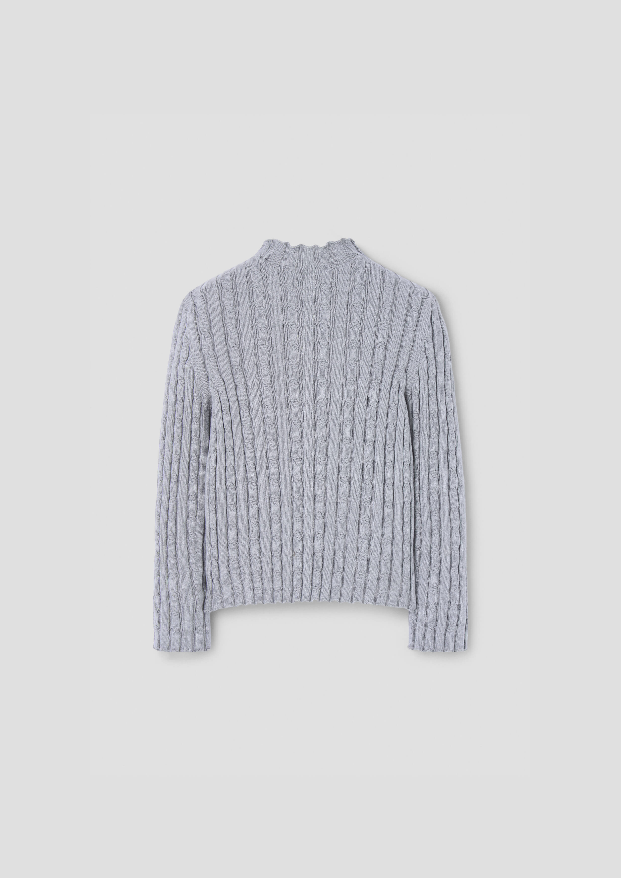 Popelin Grey Perkins Neck Knitted Sweater