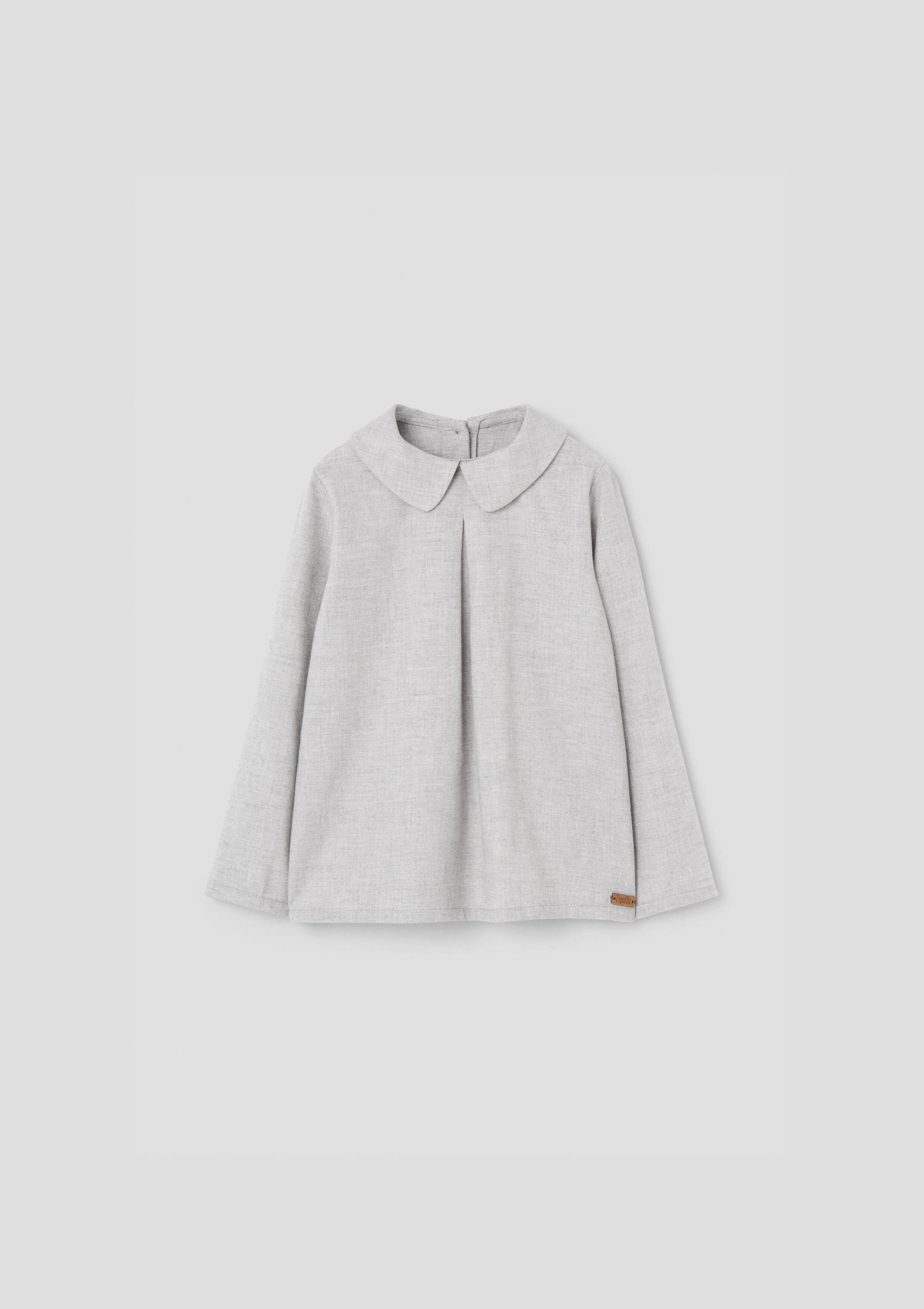 Popelin Light Grey Top With Pleat