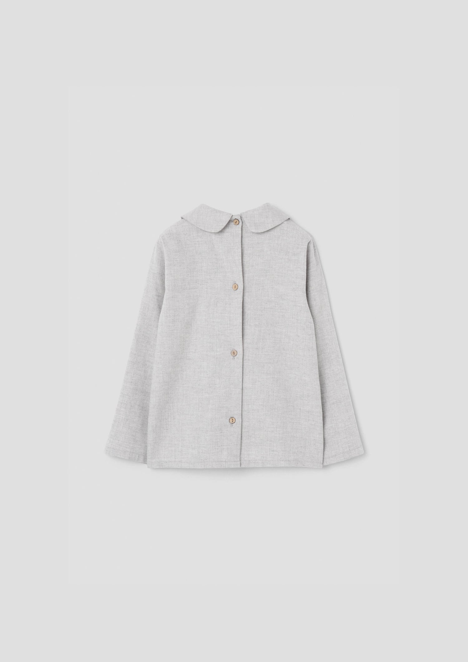 Popelin Light Grey Top With Pleat
