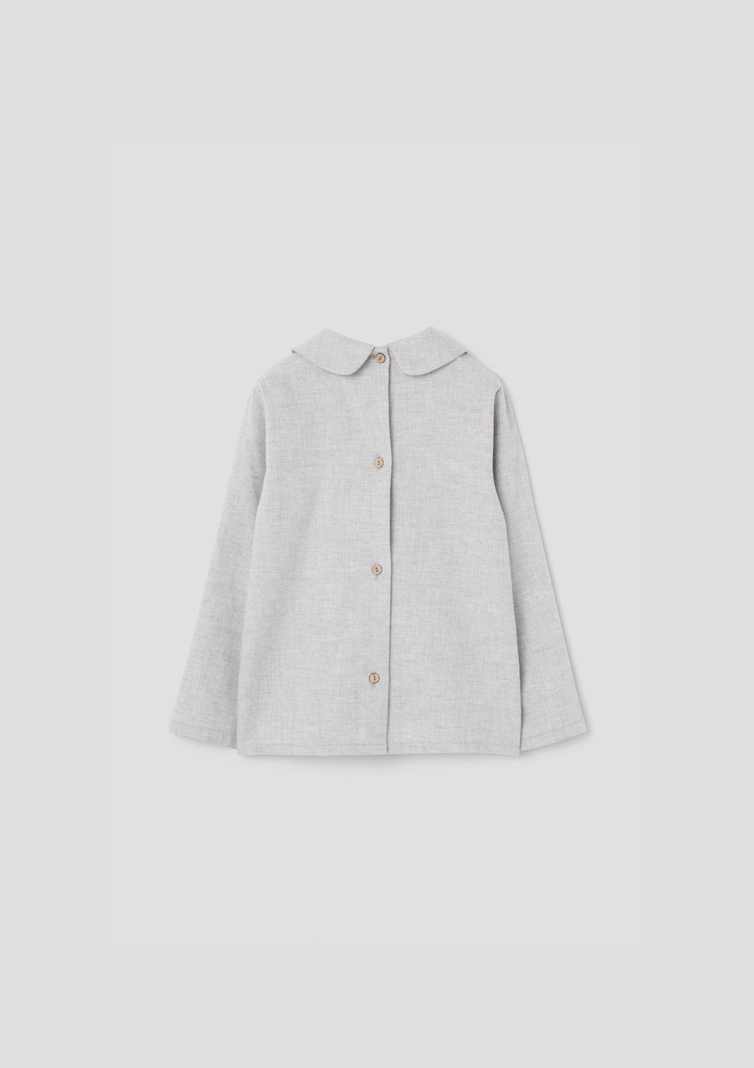 Popelin Light Grey Top With Pleat