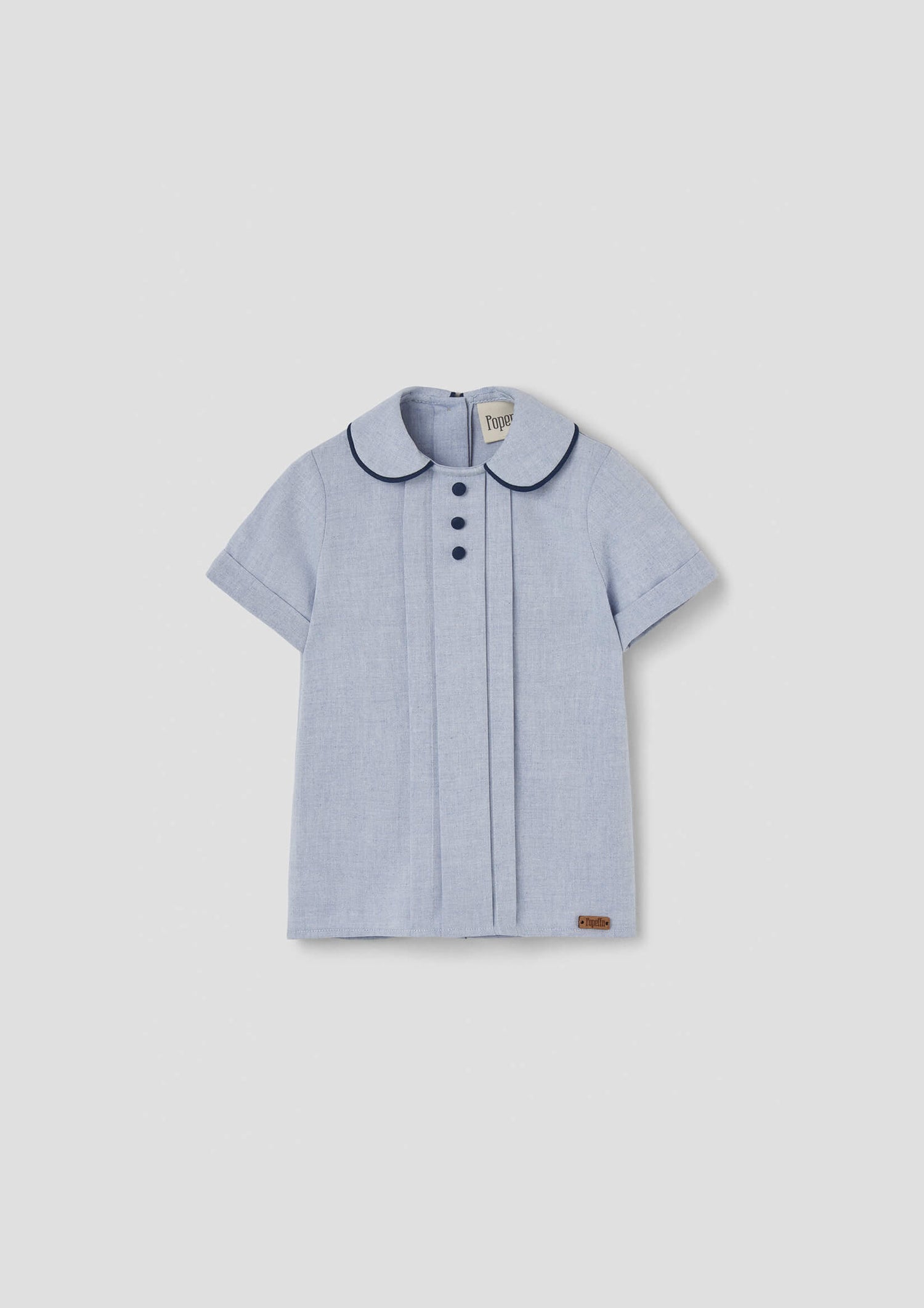 Popelin Blue Shirt with Central Panel
