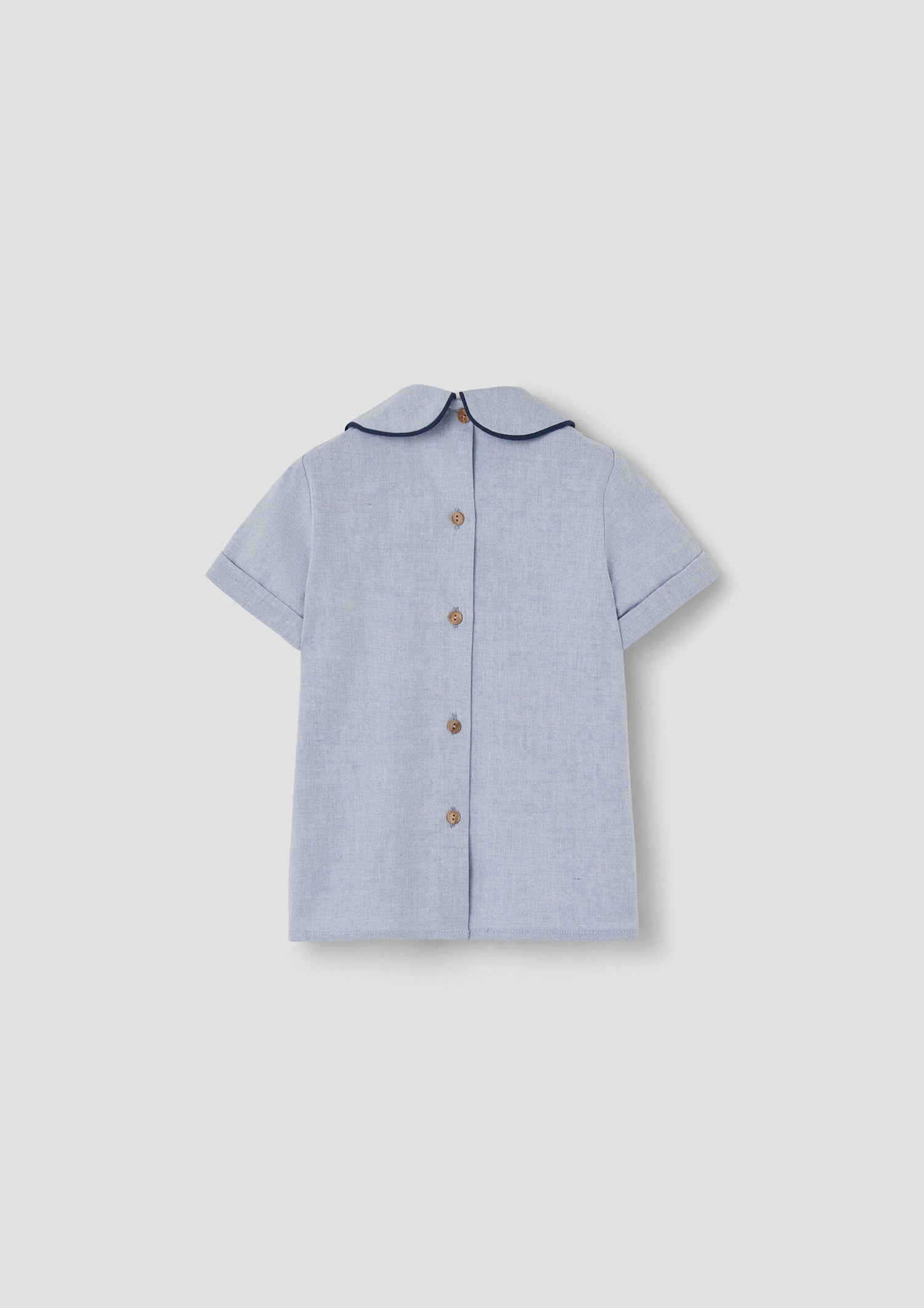 Popelin Blue Shirt with Central Panel