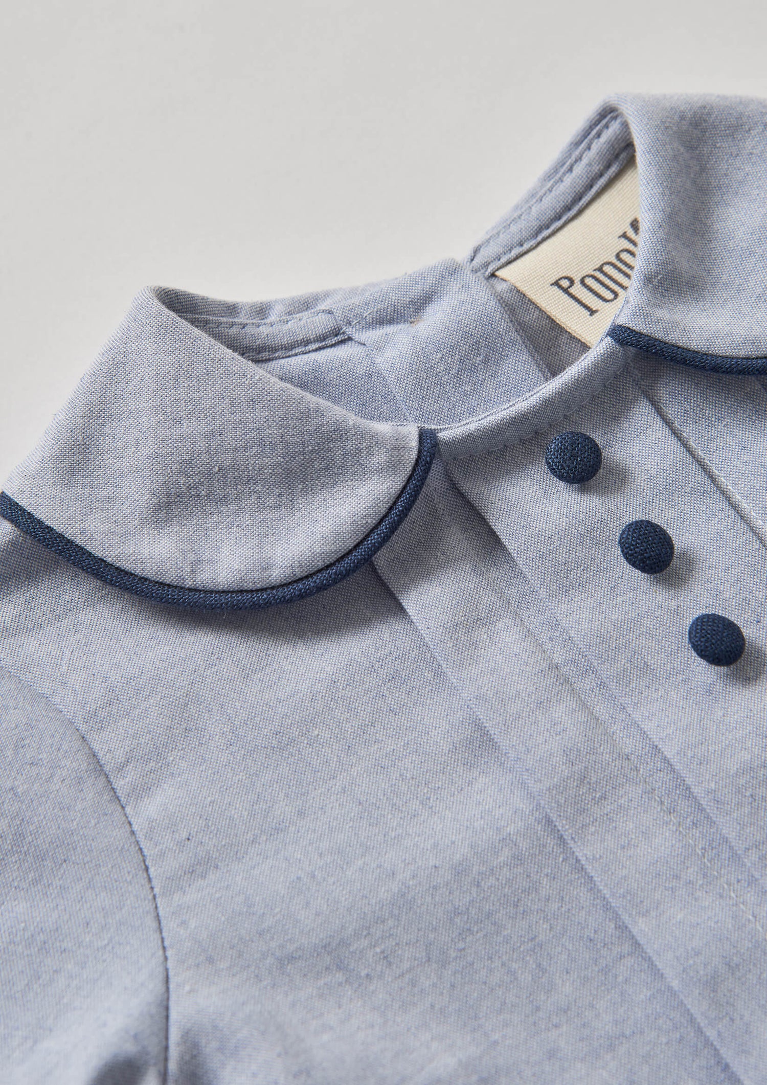 Popelin Blue Shirt with Central Panel
