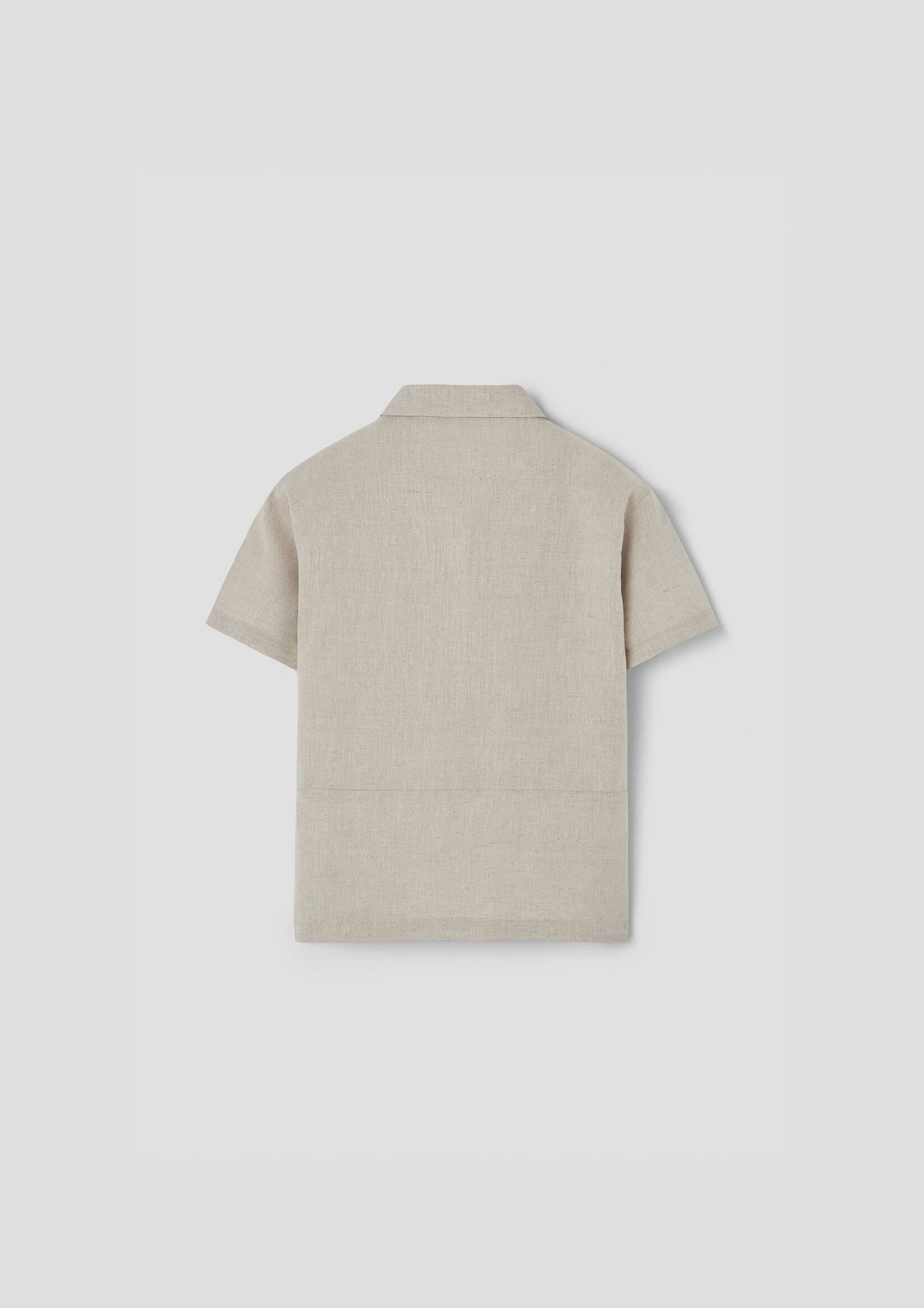 Popelin Sand Linen Shirt with Collar