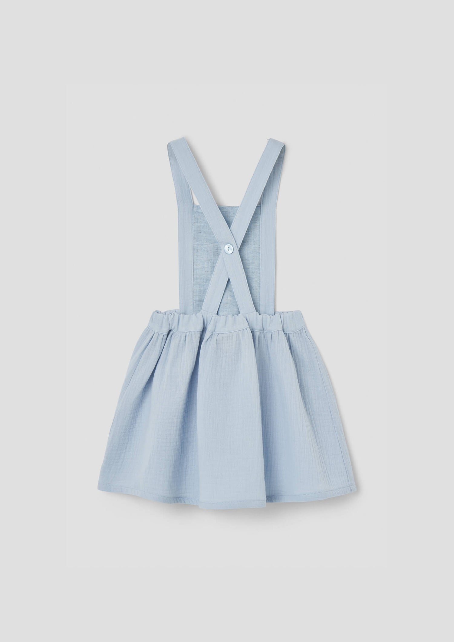 Popelin Blue Short Skirt with Embroidered Bid