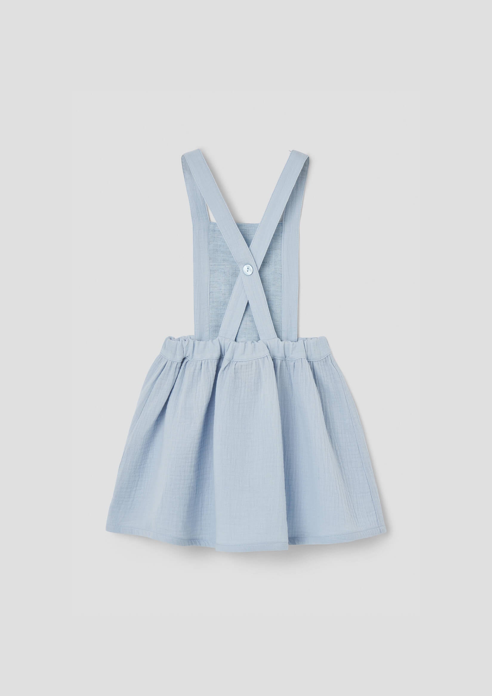 Popelin Blue Short Skirt with Embroidered Bid