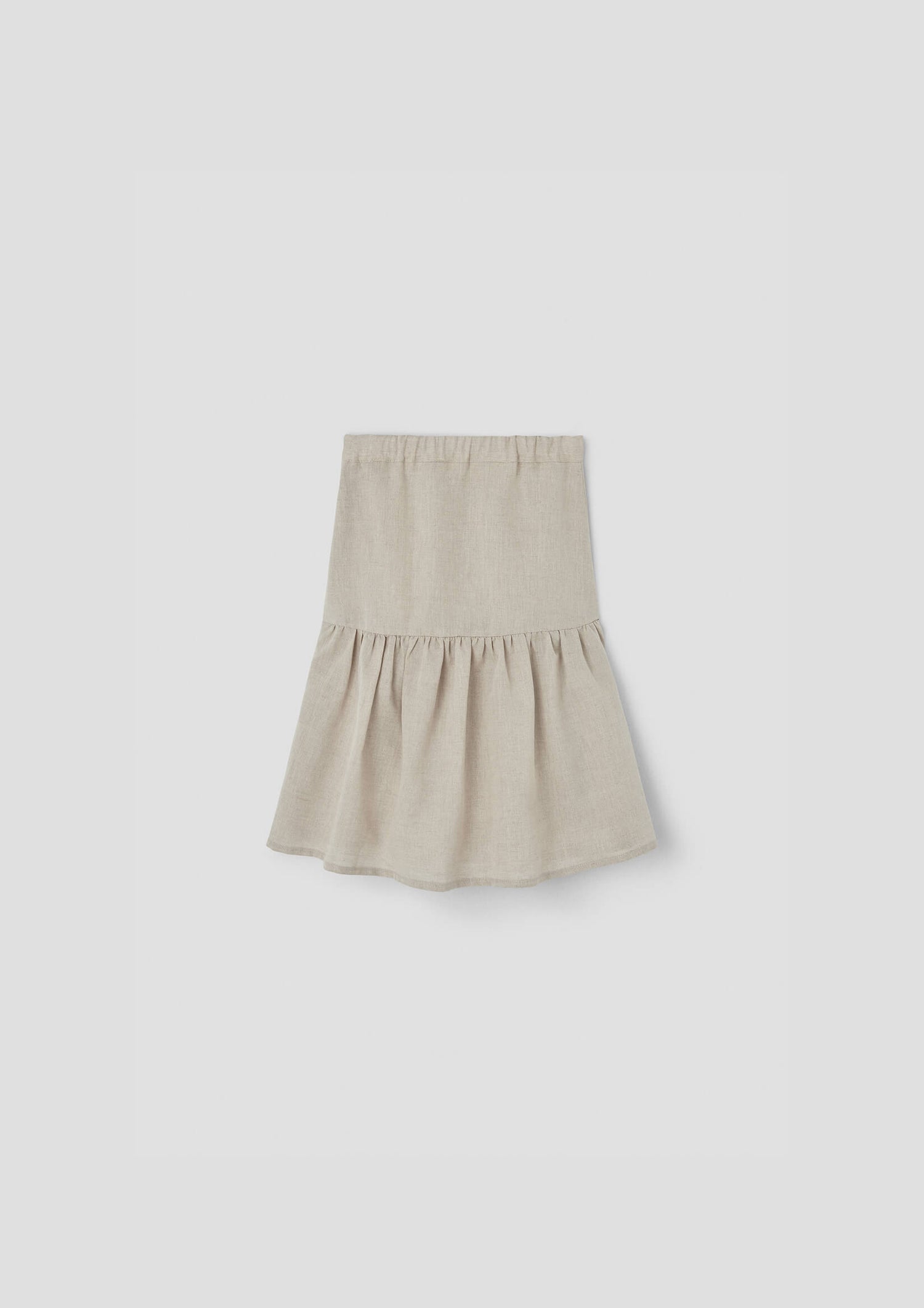 Popelin Sand Linen Midi Skirt