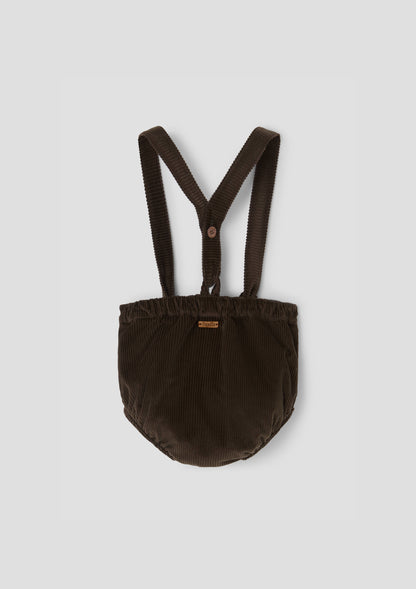 Popelin Baby Brown Corduroy Culotte With Removable Straps