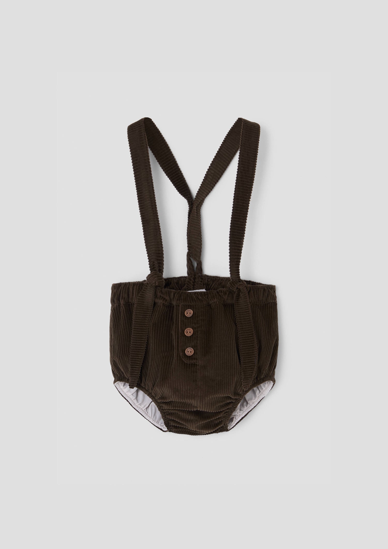 Popelin Baby Brown Corduroy Culotte With Removable Straps