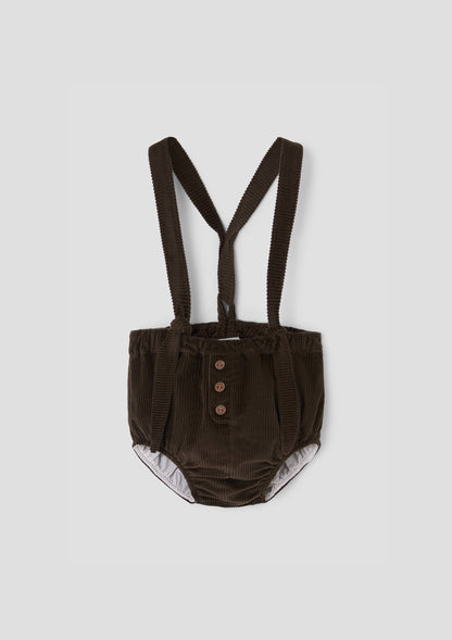 Popelin Baby Brown Corduroy Culotte With Removable Straps