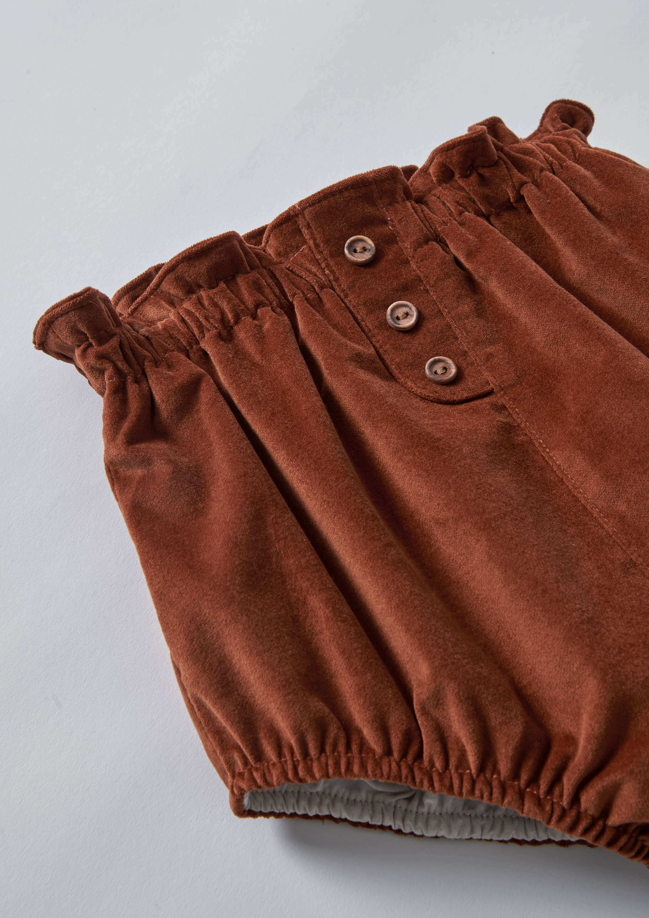 Popelin Baby Terracotta Velvet High-Waist Culotte