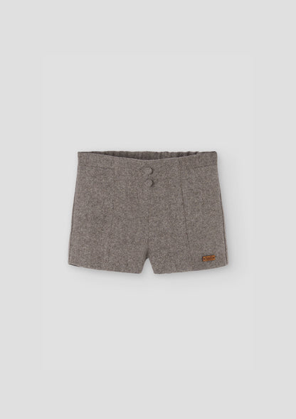Popelin Brown Fleck Panelled Shorts