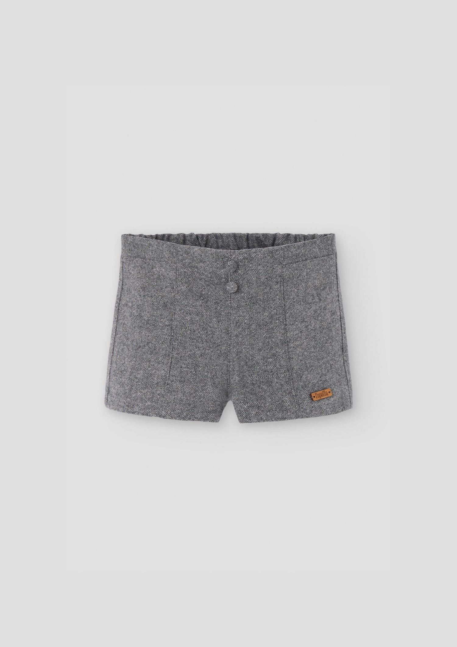 Popelin Grey Fleck Panelled Shorts