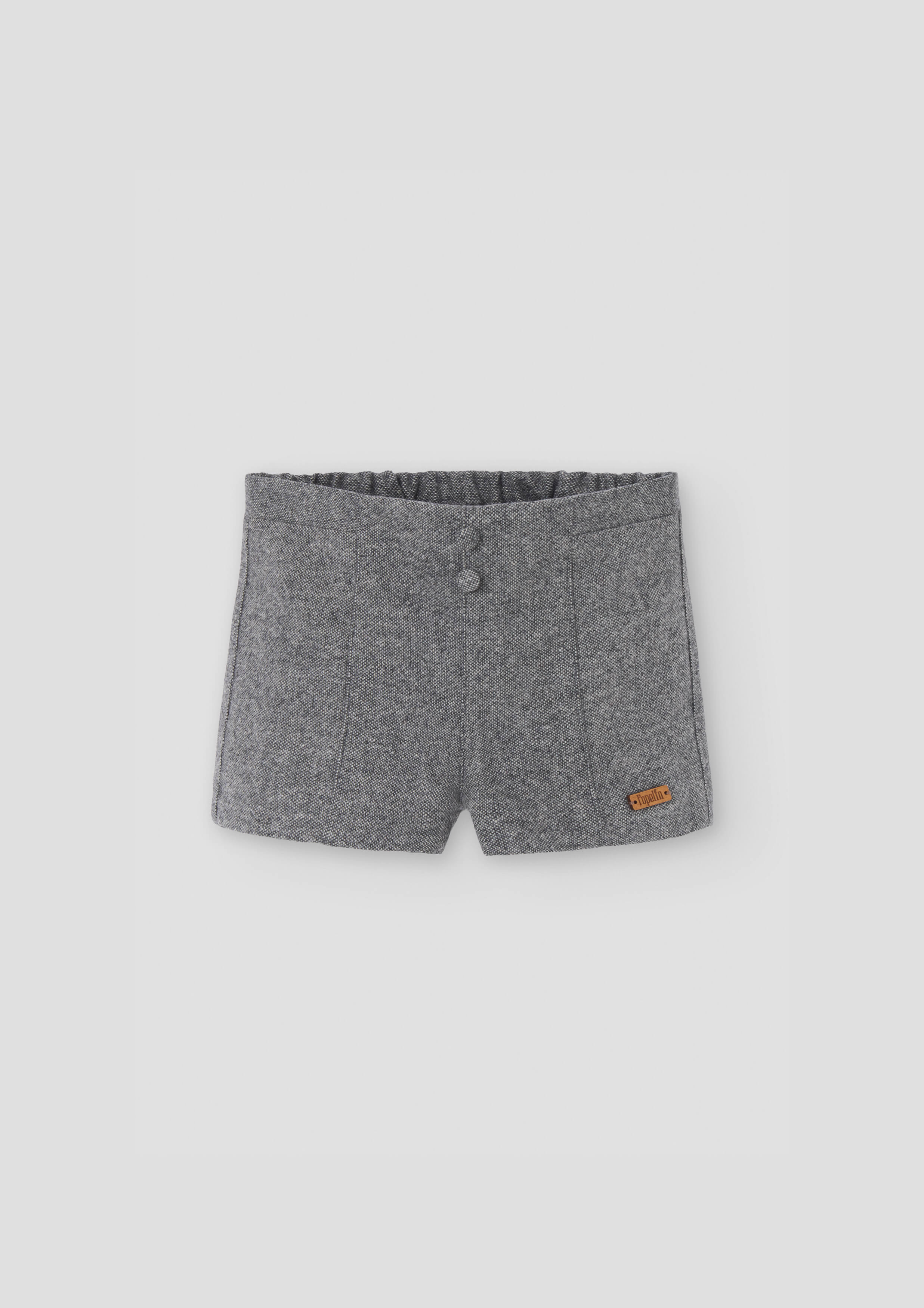 Popelin Grey Fleck Panelled Shorts