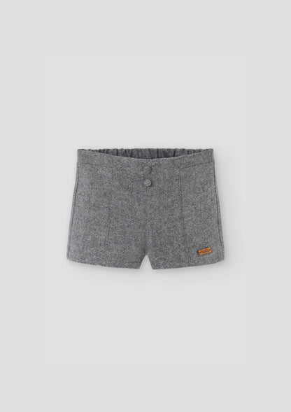 Popelin Grey Fleck Panelled Shorts