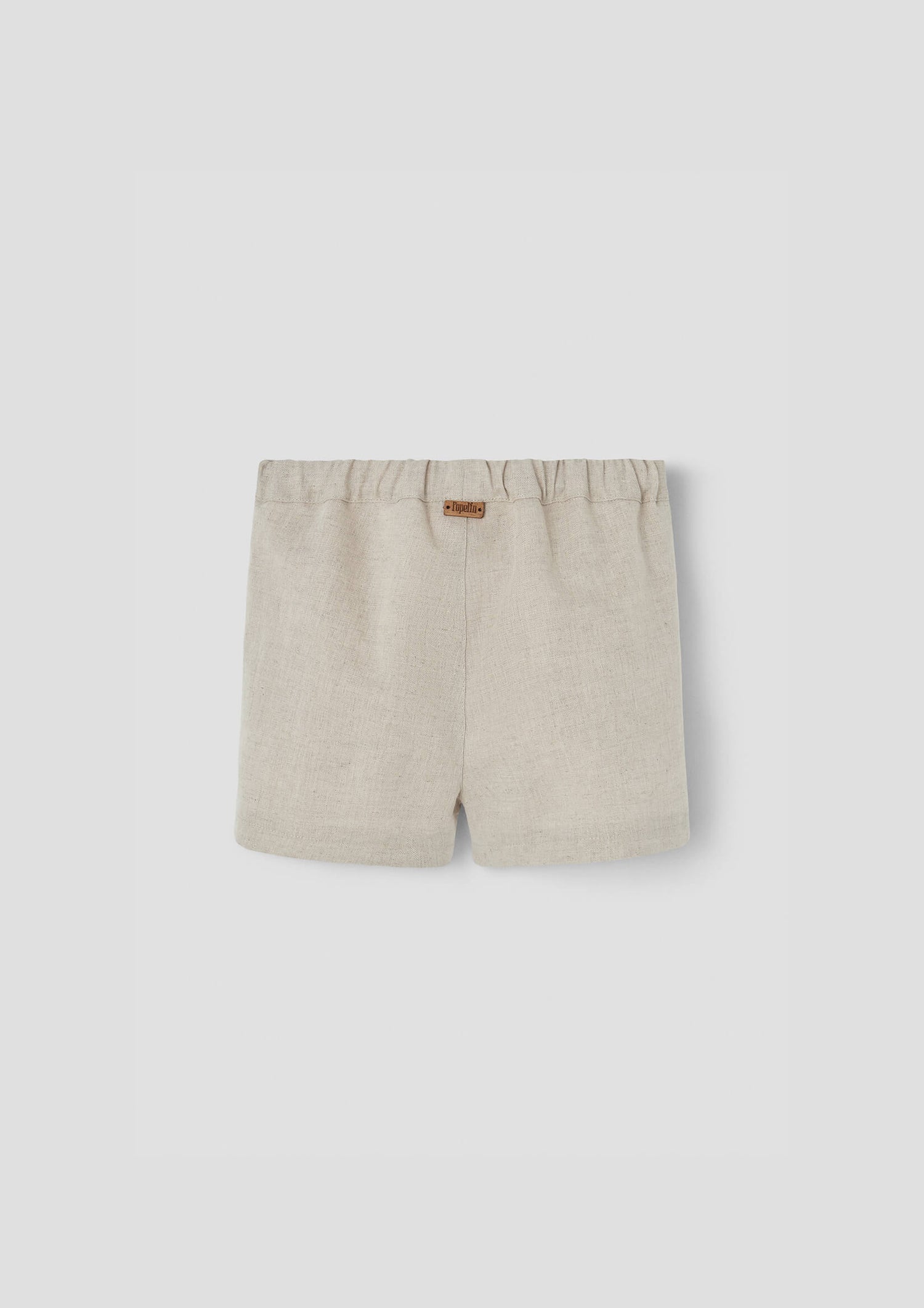 Popelin Sand Linen Shorts with Flaps