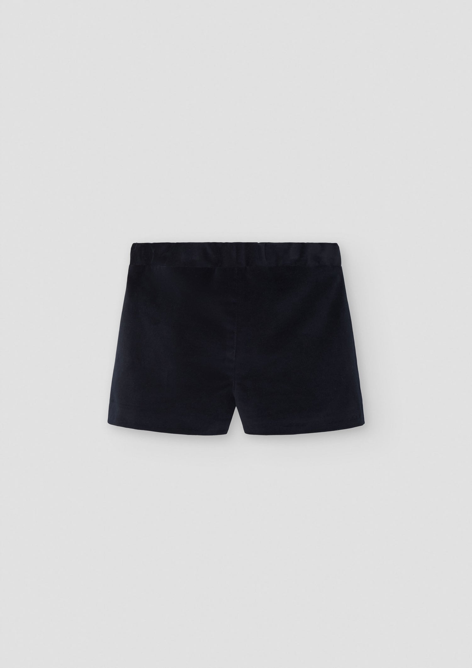 Popelin Black Velvet Shorts With Darts