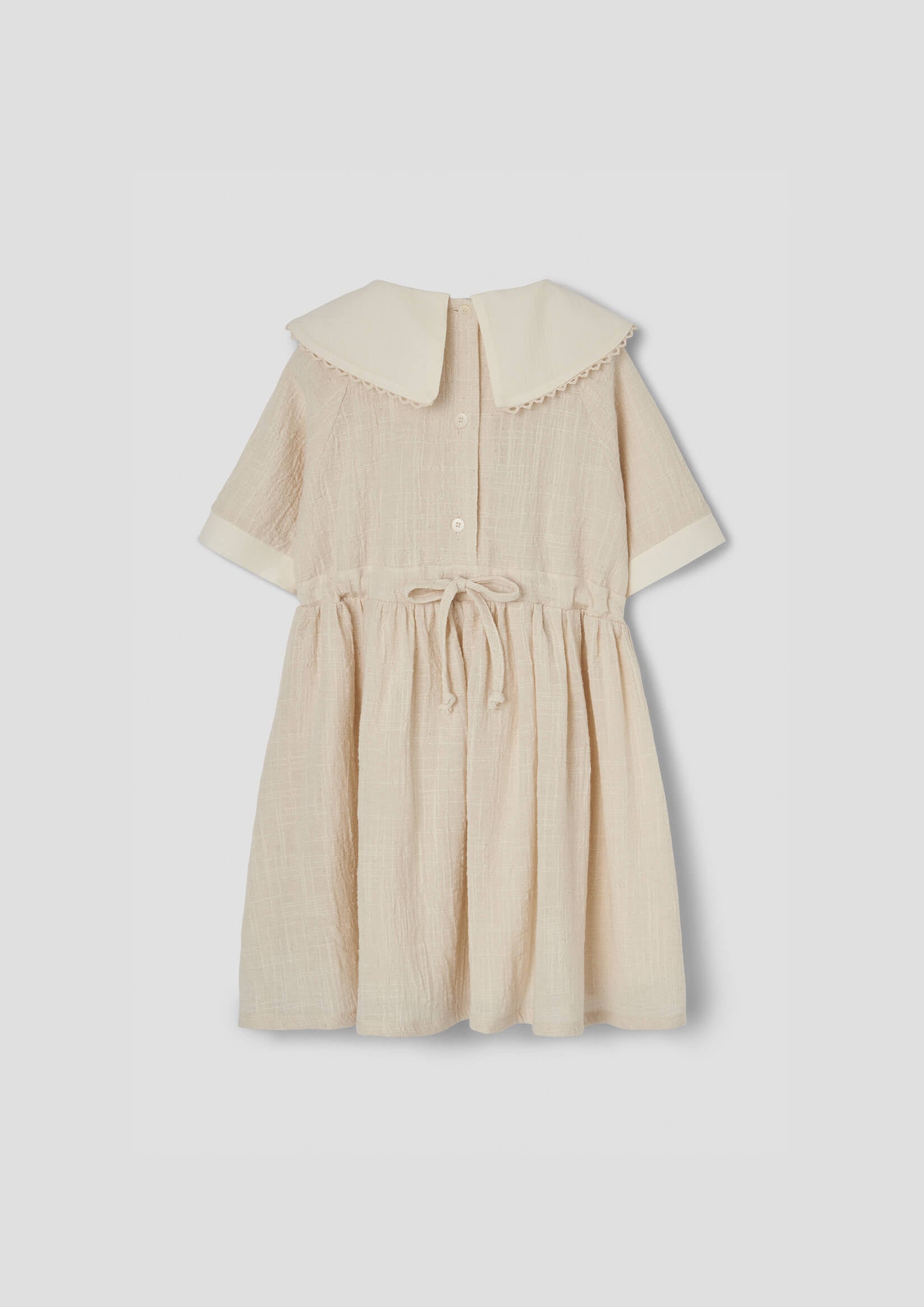 Popelin Off White Embroidered Short Dress 7Y Popelin Off White Embroidered Short Dress 7Y