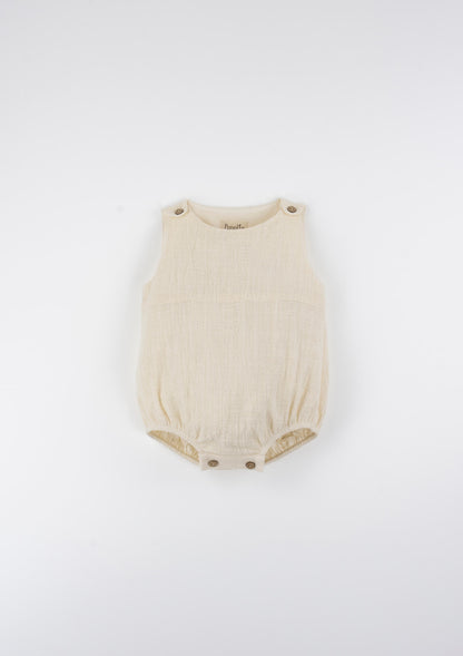 Popelin Off-White Baby Romper Suit
