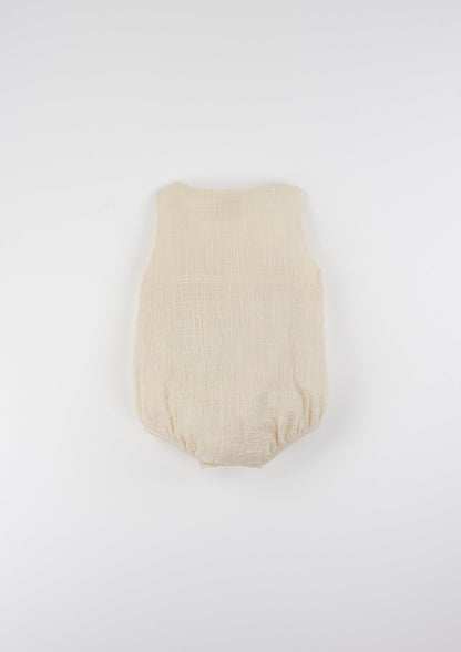 Popelin Off-White Baby Romper Suit