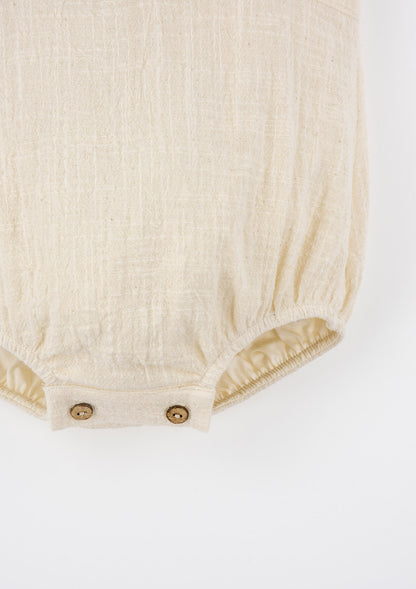 Popelin Off-White Baby Romper Suit